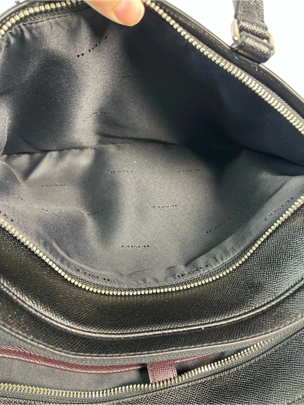 Coach A1880-25975 Metro Double Zip Crossgrain Leather Briefcase NWT Black